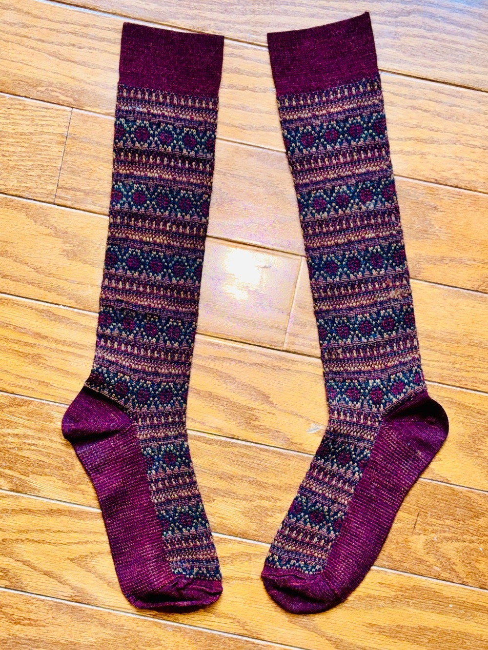 Fair Isle Knee High Boot Socks